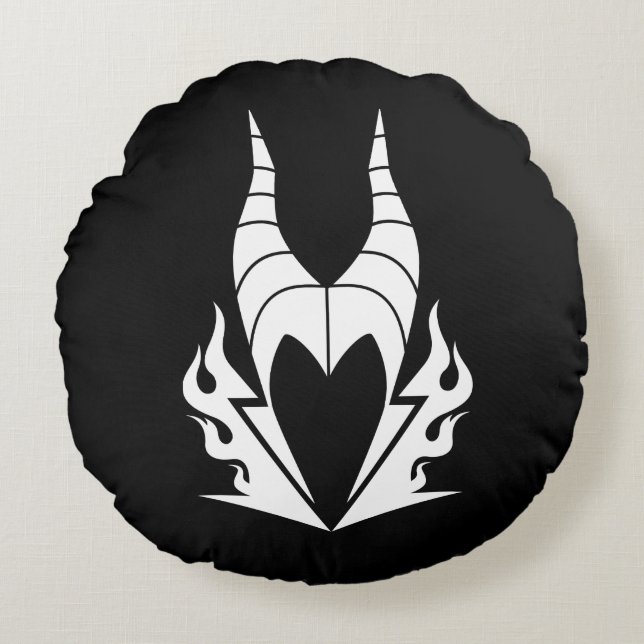 Maleficent Logo Round Pillow (Front)