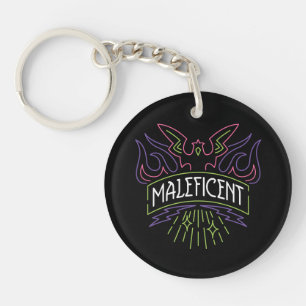 Maleficent Neon Badge Logo Keychain