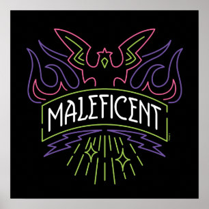 Maleficent Neon Badge Logo Poster