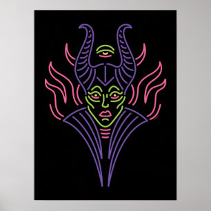 Maleficent Neon Face Poster