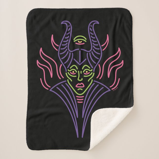 Maleficent | Neon Face Sherpa Blanket (Front)