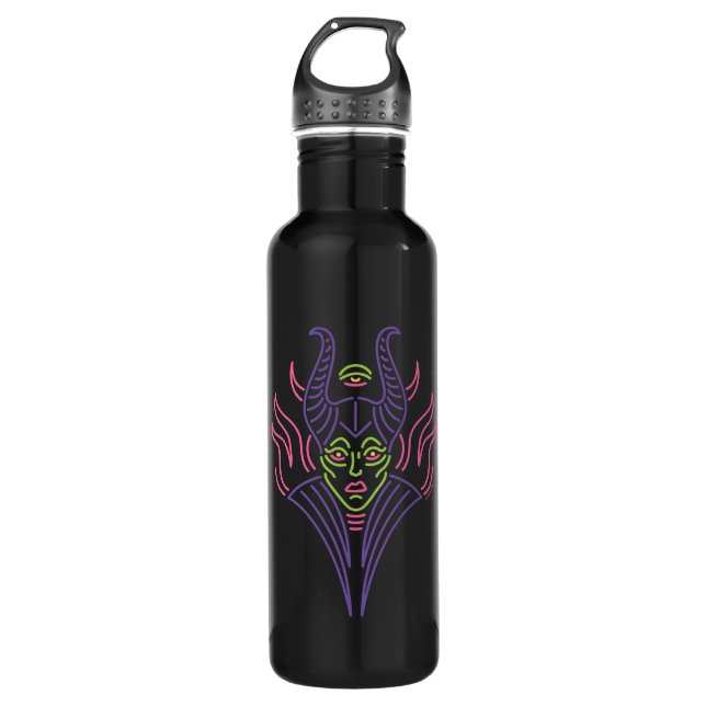 Maleficent | Neon Face Stainless Steel Water Bottle (Front)