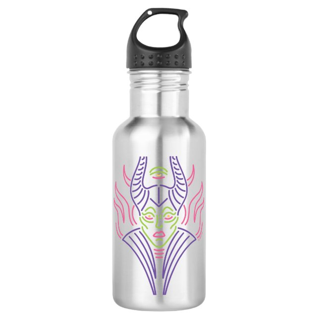 Maleficent | Neon Face Stainless Steel Water Bottle (Front)
