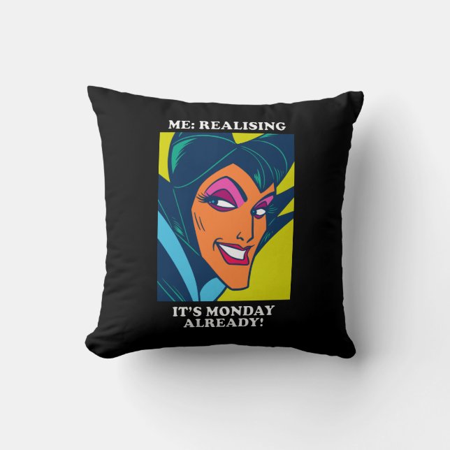 Maleficent | Realising It's Monday Already Throw Pillow (Front)