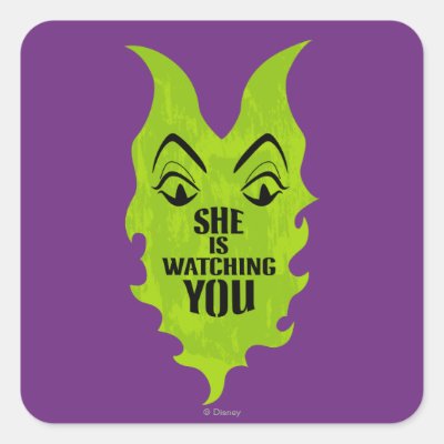 Maleficent - She is Watching You Square Sticker