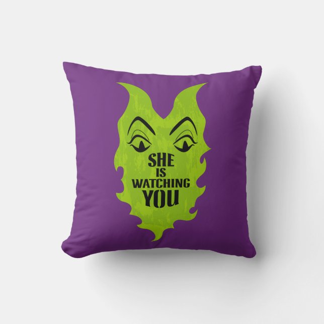 Maleficent - She is Watching You Throw Pillow (Front)
