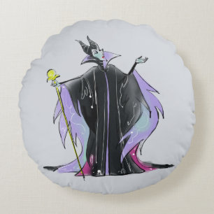Maleficent Strikes a Pose Round Pillow