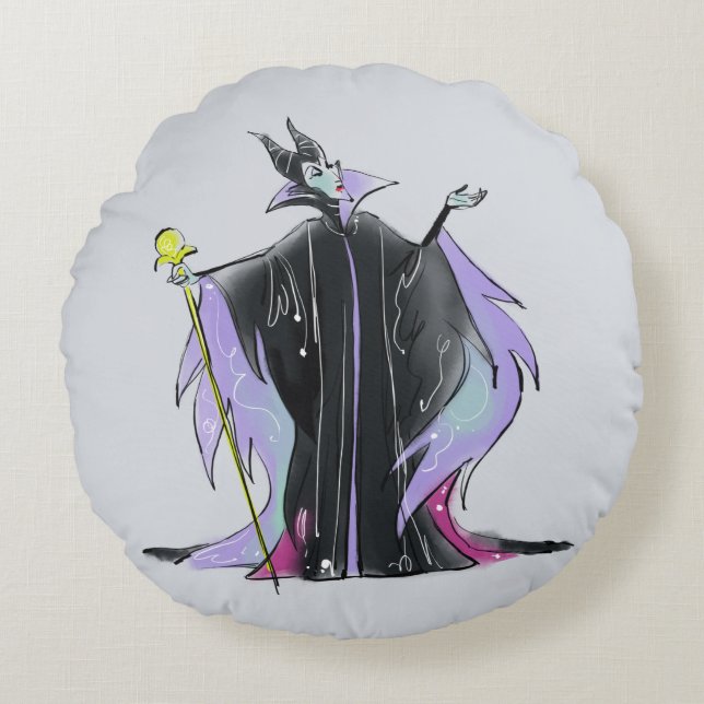Maleficent | Strikes a Pose Round Pillow (Front)