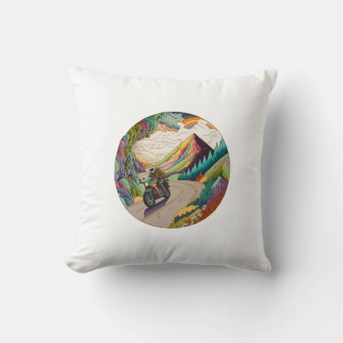 Malerische Fahrt durch die Berge Throw Pillow