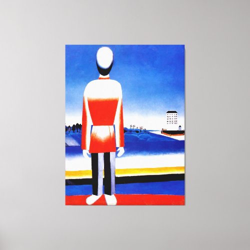 Malevich _ Man in Suprematist Landscape Canvas Print