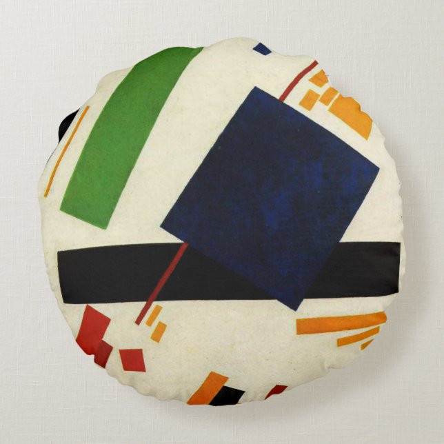 Malevich - Suprematic Painting Round Pillow (Back)