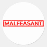 Malfeasant Stamp Classic Round Sticker