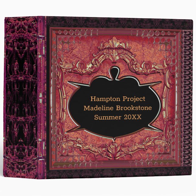 Malfontina Bohemian Chic Monogram 3 Ring Binder (Front/Spine)