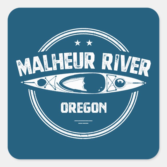 Malheur River Oregon Kayaking Square Sticker (Front)