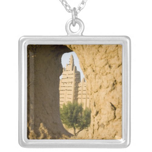 Mali Djenne Grand Mosque 2 Silver Plated Necklace