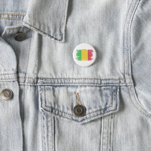 Mali flag brush stroke national flag button