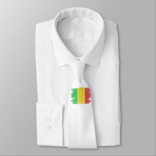 Mali flag brush stroke national flag neck tie