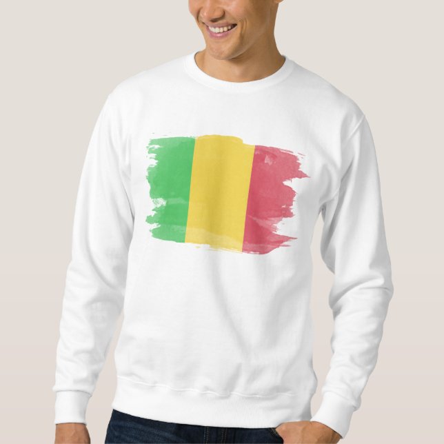 Mali flag brush stroke, national flag sweatshirt (Front)