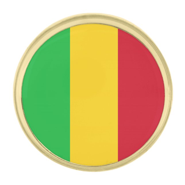Mali Flag Gold Finish Lapel Pin (Front)