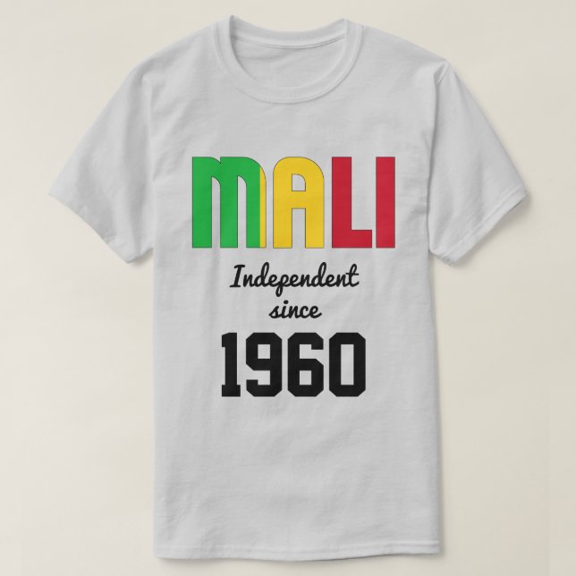 Mali Flag Independence Celebration T-Shirt (Design Front)