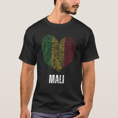 Mali Flag Malian Flag Mali DNA Mali Heart T_Shirt