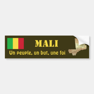 Mali Flag + Map Bumper Sticker