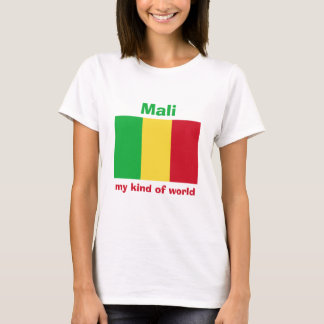 Mali Flag + Map + Text T-Shirt