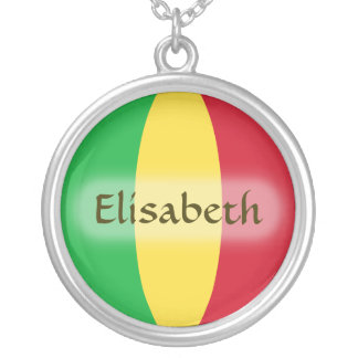 Mali Flag + Name Necklace