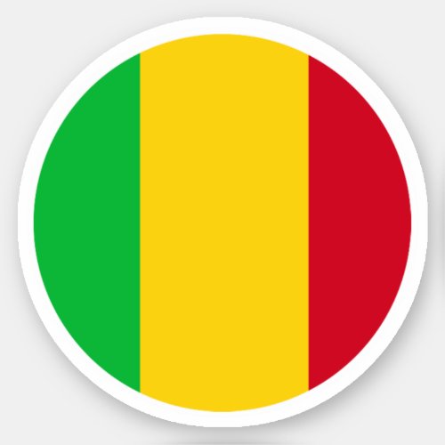 Mali Flag Round Sticker