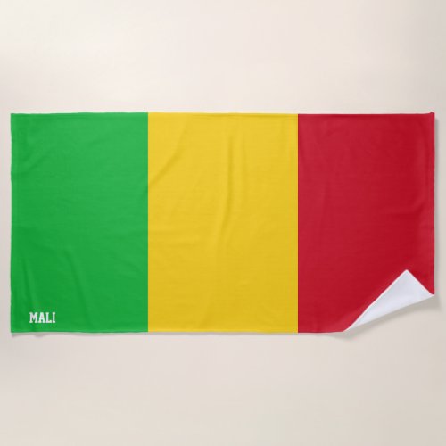 Mali Flag Splendid Patriotic Beach Towel