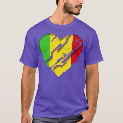Mali Heart Malian Flag Malian Pride 1 T_Shirt