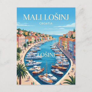 Mali Lošinj Harbor Croatia Postcard
