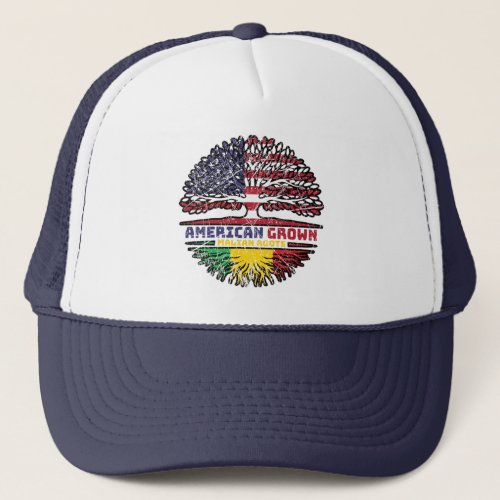 Mali Malian American USA Tree Roots Flag Trucker Hat