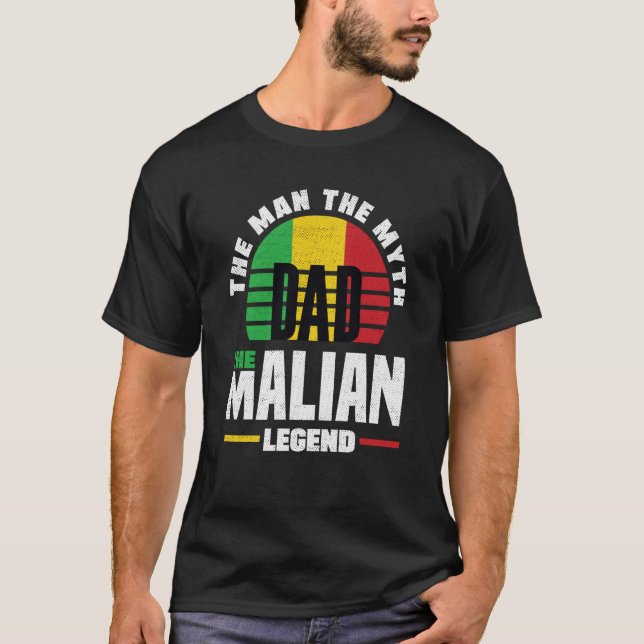 Mali Malian Mali Flag Fathers Day T-Shirt (Front)