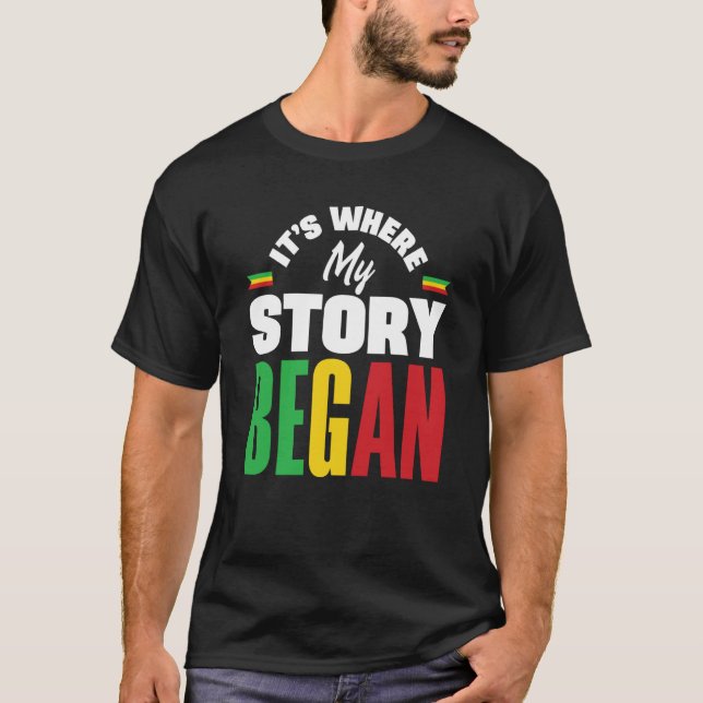 Mali Malian Mali Flag Its Where My Story Began T-Shirt (Front)