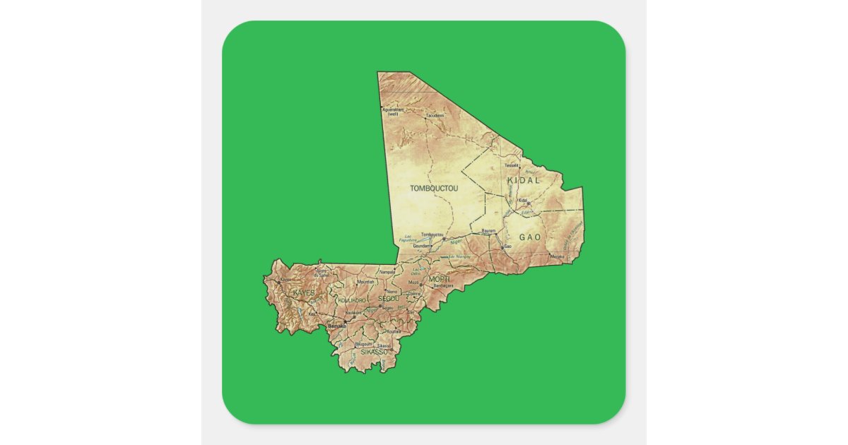 Mali Map Sticker Mali Map Sticker | Zazzle