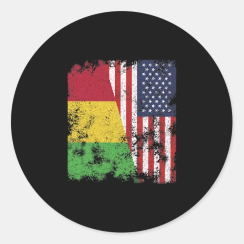 Mali USA Flag _ Half American Classic Round Sticker