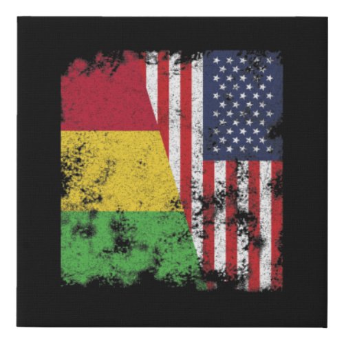 Mali USA Flag _ Half American Faux Canvas Print