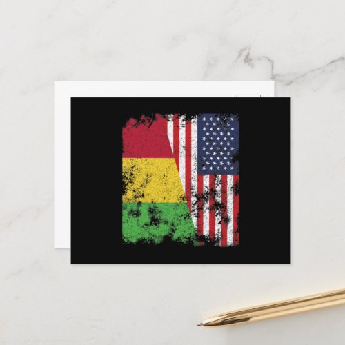 Mali USA Flag _ Half American Postcard