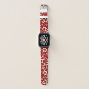 Malia Hawaiian Hibiscus Floral Red Apple Watch Band