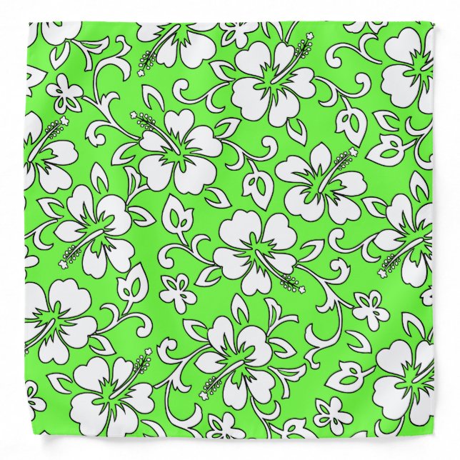 Malia Hibiscus Hawaiian Aloha Shirt Bandana (Front)