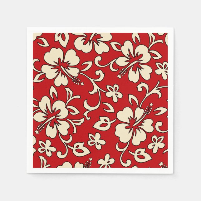 Malia Hibiscus Hawaiian Floral Napkins (Front)