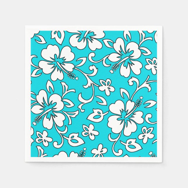 Malia Hibiscus Hawaiian Floral Napkins (Front)