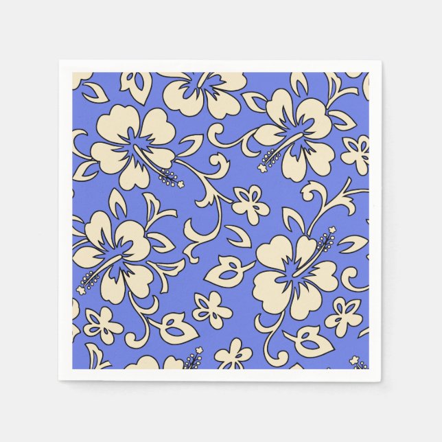 Malia Hibiscus Hawaiian Floral Napkins (Front)