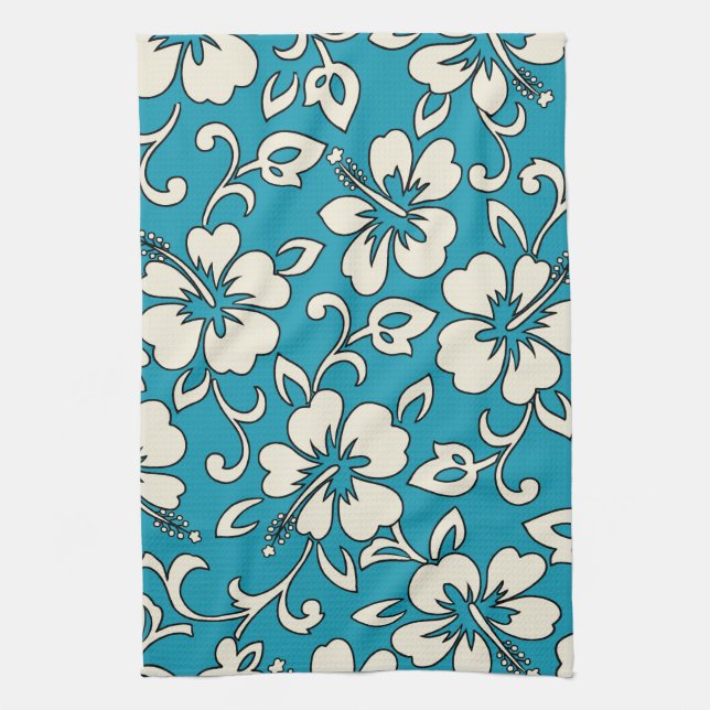 Malia Hibiscus Hawaiian Kitchen Towel (Vertical)