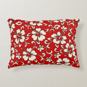 Malia Hibiscus Hawaiian Pareau Print Decorative Pillow