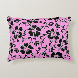 Malia Hibiscus Hawaiian Pareau Print Decorative Pillow