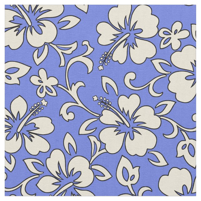 Malia Hibiscus Hawaiian Pareau Print Fabric (Close Up)