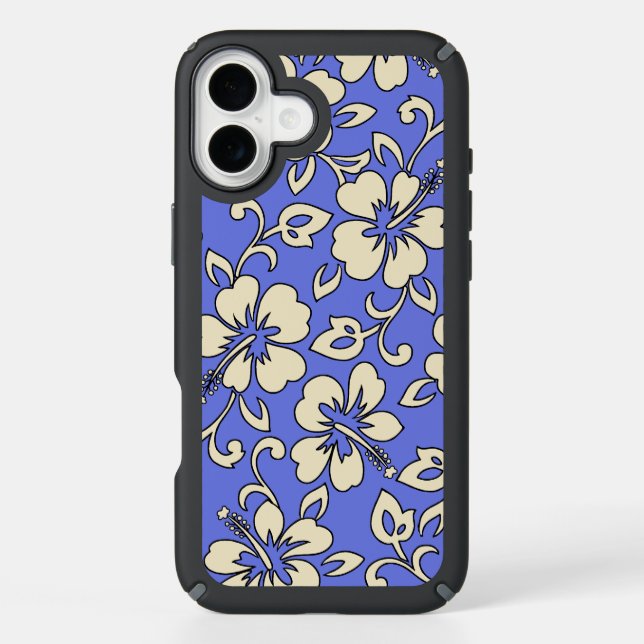 Malia Hibiscus Hawaiian Pareau Print in Peri Speck iPhone Case (Front)