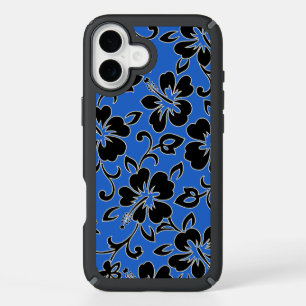 Malia Hibiscus Hawaiian Pareau Print in Royal iPhone 16 Plus Case